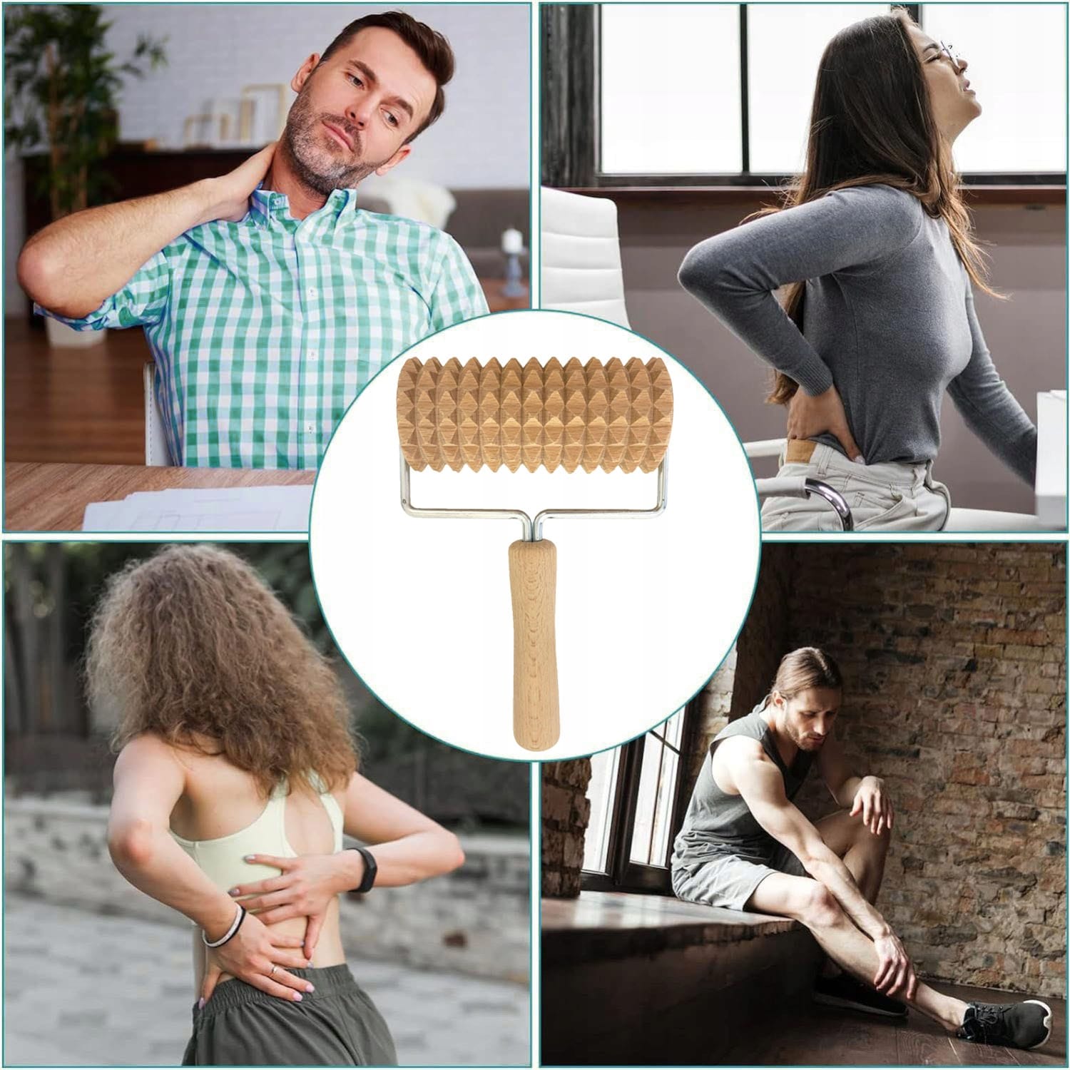 Drewniany masażer pleców karku szyi brzucha pośladków ramion nóg stóp łydek 2 Drewniany masażer pleców karku szyi brzucha pośladków ramion nóg stóp łydek - obrazek 2