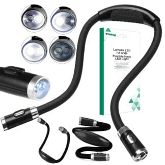 Lampka do czytania książek led na szyję baterie warsztatowa bezprzewodowa