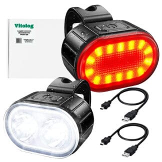 2x Lampka Rowerowa Światło Przód Tył LED Na Rower Kierownicę Mocna USB