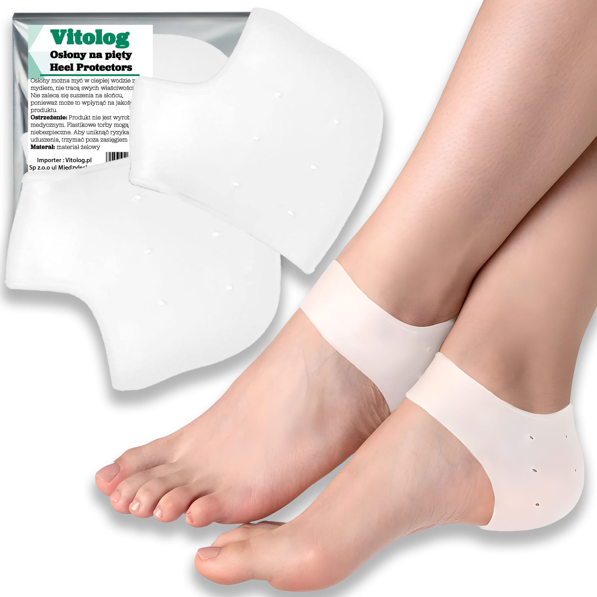 Miękka żelowa osłona ochronna na zrogowaciałe spękane suche pięty - 2 szt 1 Miękka żelowa osłona ochronna na zrogowaciałe spękane suche pięty - 2 szt