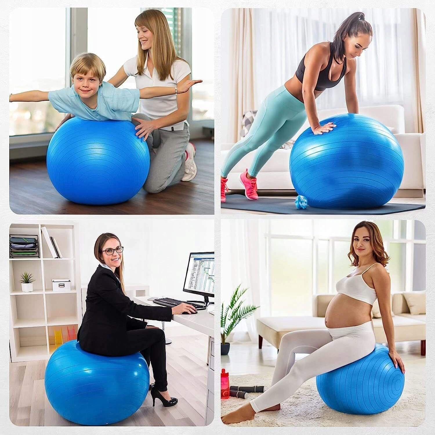 Piłka Fitness do Ćwiczeń Gimnastyczna Rehabilitacyjna Pilates w Ciąży 55 cm 2 Piłka Fitness do Ćwiczeń Gimnastyczna Rehabilitacyjna Pilates w Ciąży 55 cm - obrazek 2