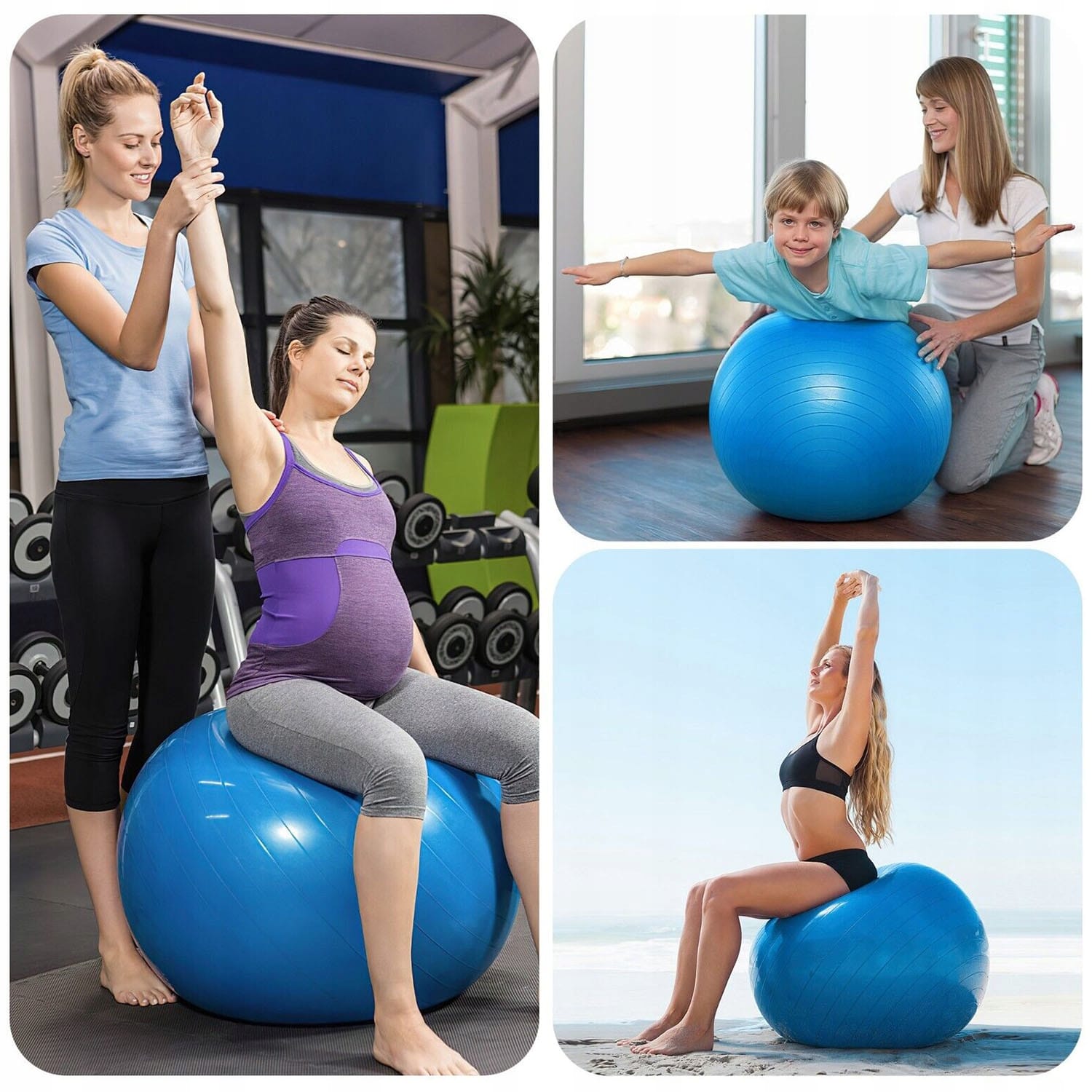 Piłka Fitness do Ćwiczeń Gimnastyczna Rehabilitacyjna Pilates w Ciąży 55 cm 3 Piłka Fitness do Ćwiczeń Gimnastyczna Rehabilitacyjna Pilates w Ciąży 55 cm - obrazek 3