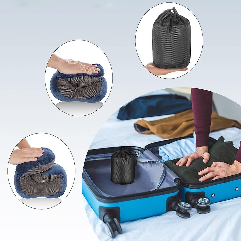 Poduszka Podróżna do Samolotu Turystyczna do Auta Rogal na Szyję Kark Głowę 4 Poduszka Podróżna do Samolotu Turystyczna do Auta Rogal na Szyję Kark Głowę - obrazek 4