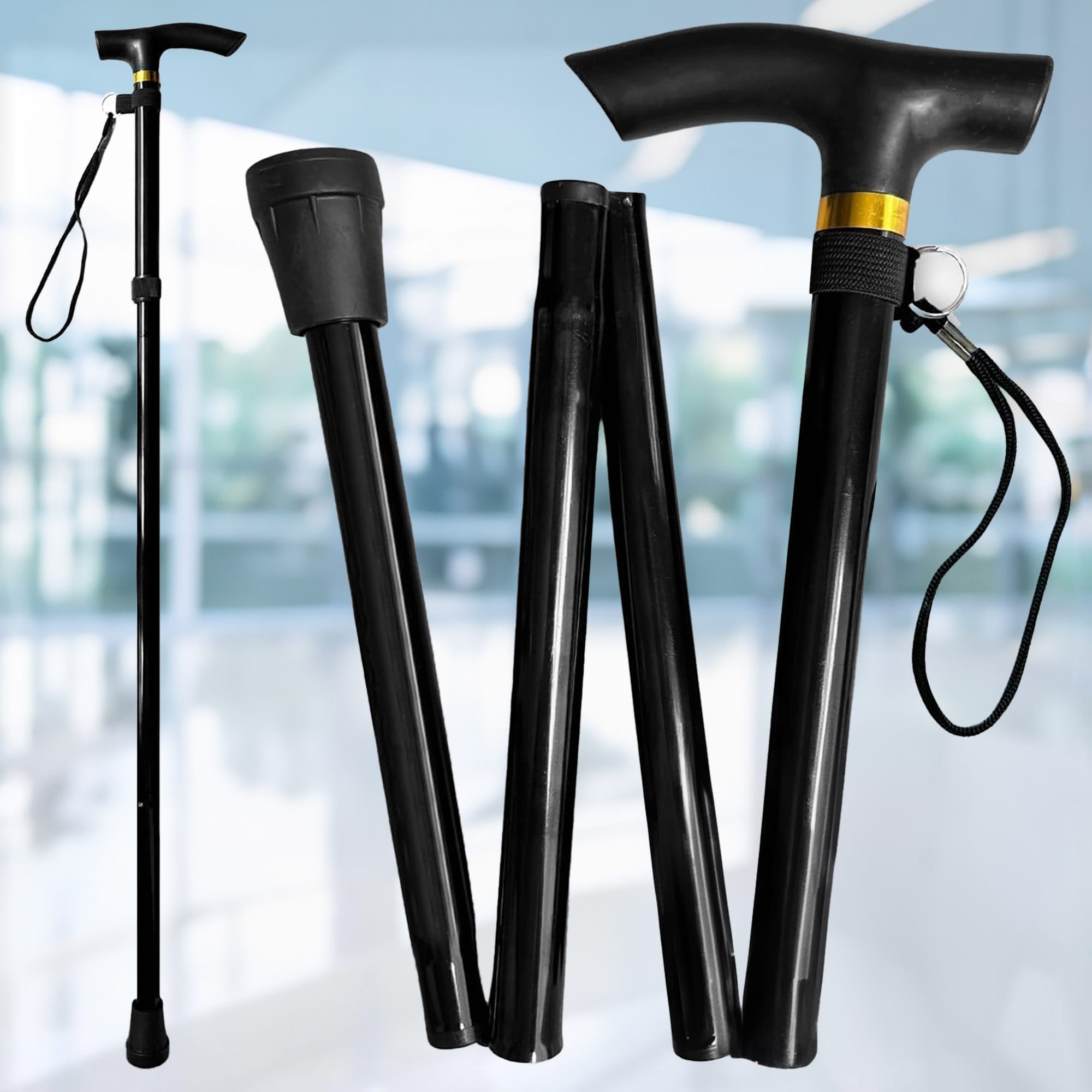 Składana Laska do Chodzenia Ortopedyczna Inwalidzka Teleskopowa dla Seniora 9 Składana Laska do Chodzenia Ortopedyczna Inwalidzka Teleskopowa dla Seniora - obrazek 9