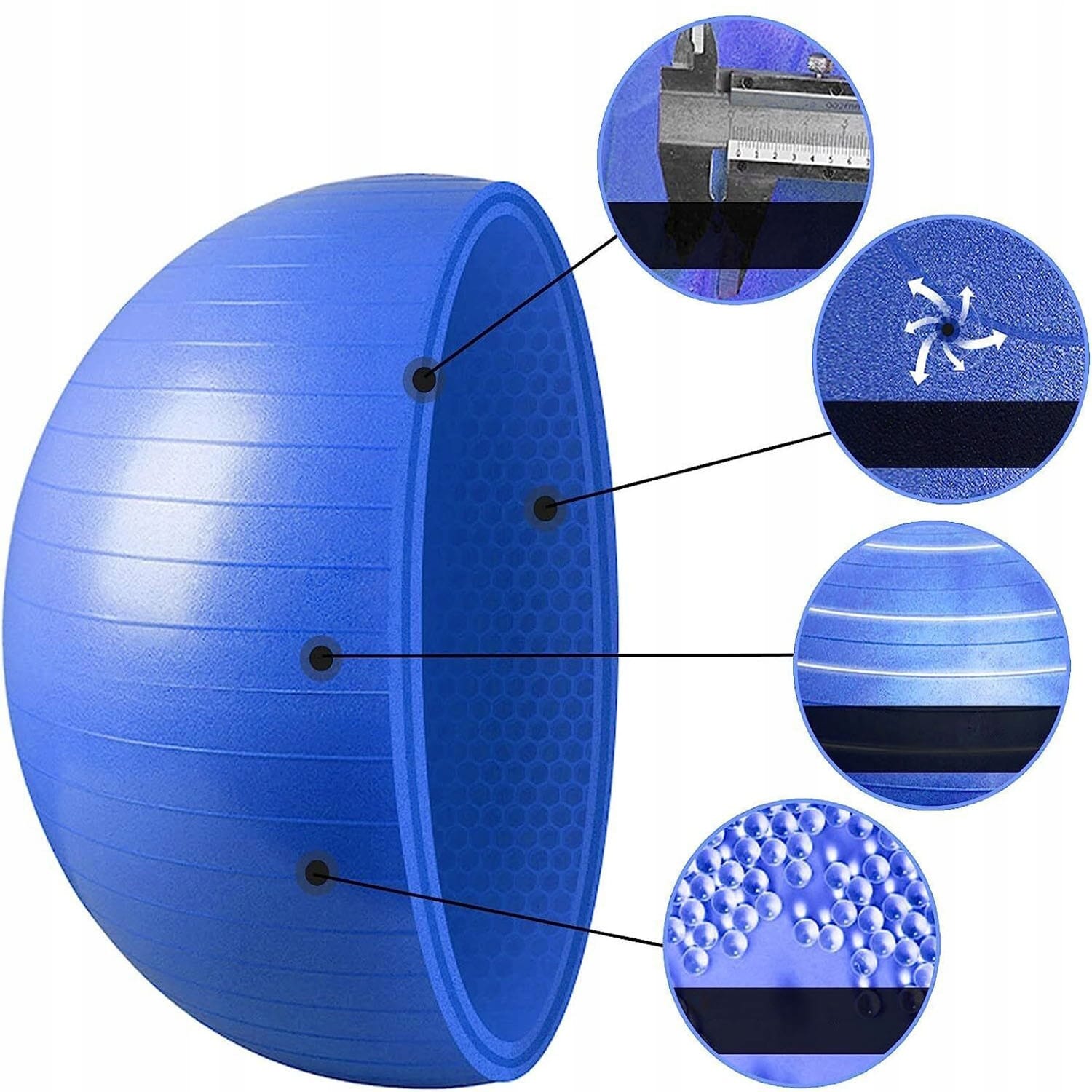 Piłka Fitness do Ćwiczeń Gimnastyczna Rehabilitacyjna Pilates w Ciąży 55 cm 10 Piłka Fitness do Ćwiczeń Gimnastyczna Rehabilitacyjna Pilates w Ciąży 55 cm - obrazek 10