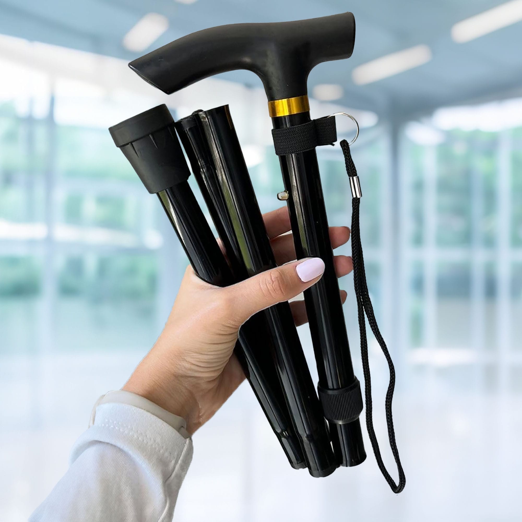 Składana Laska do Chodzenia Ortopedyczna Inwalidzka Teleskopowa dla Seniora 7 Składana Laska do Chodzenia Ortopedyczna Inwalidzka Teleskopowa dla Seniora - obrazek 7