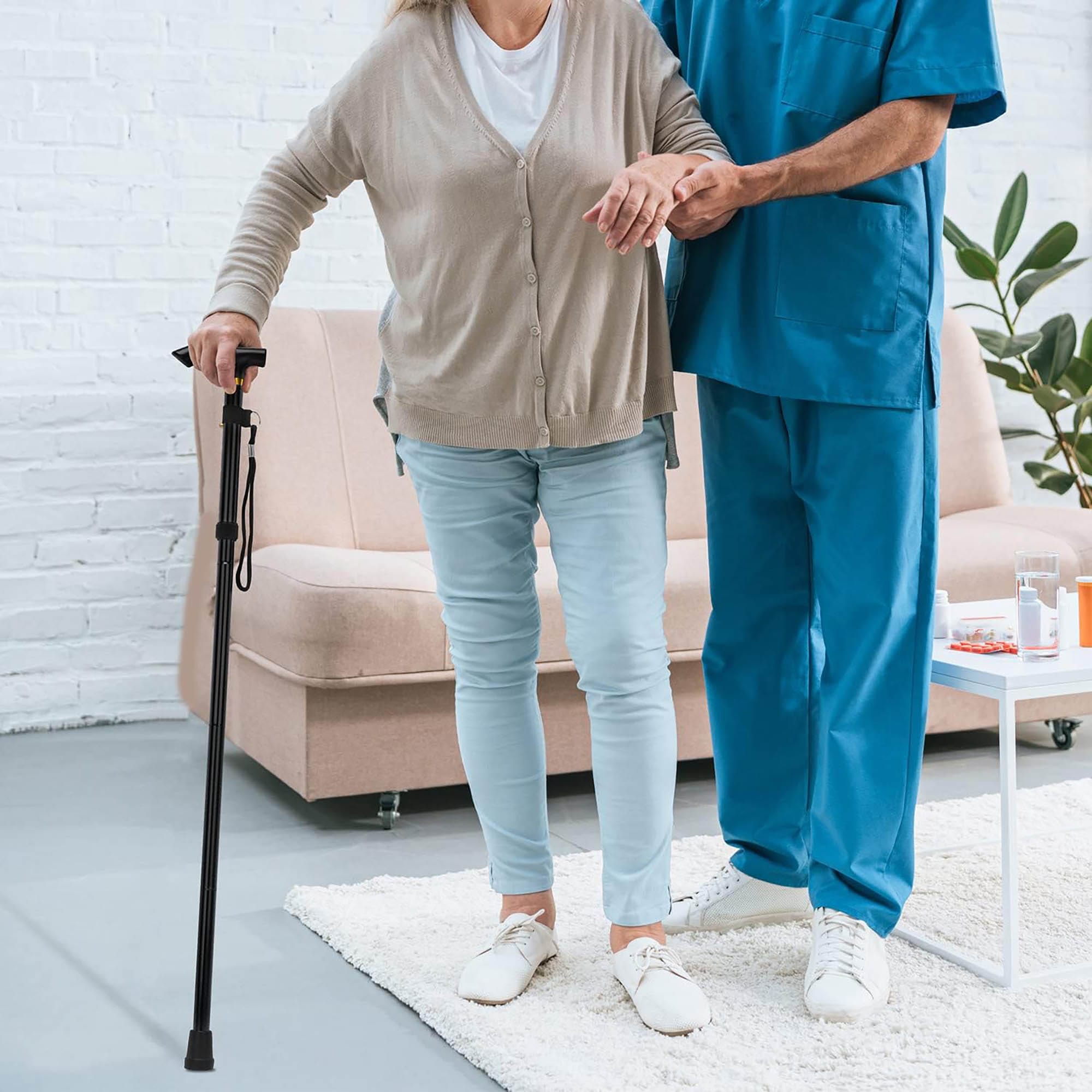 Składana Laska do Chodzenia Ortopedyczna Inwalidzka Teleskopowa dla Seniora 2 Składana Laska do Chodzenia Ortopedyczna Inwalidzka Teleskopowa dla Seniora - obrazek 2