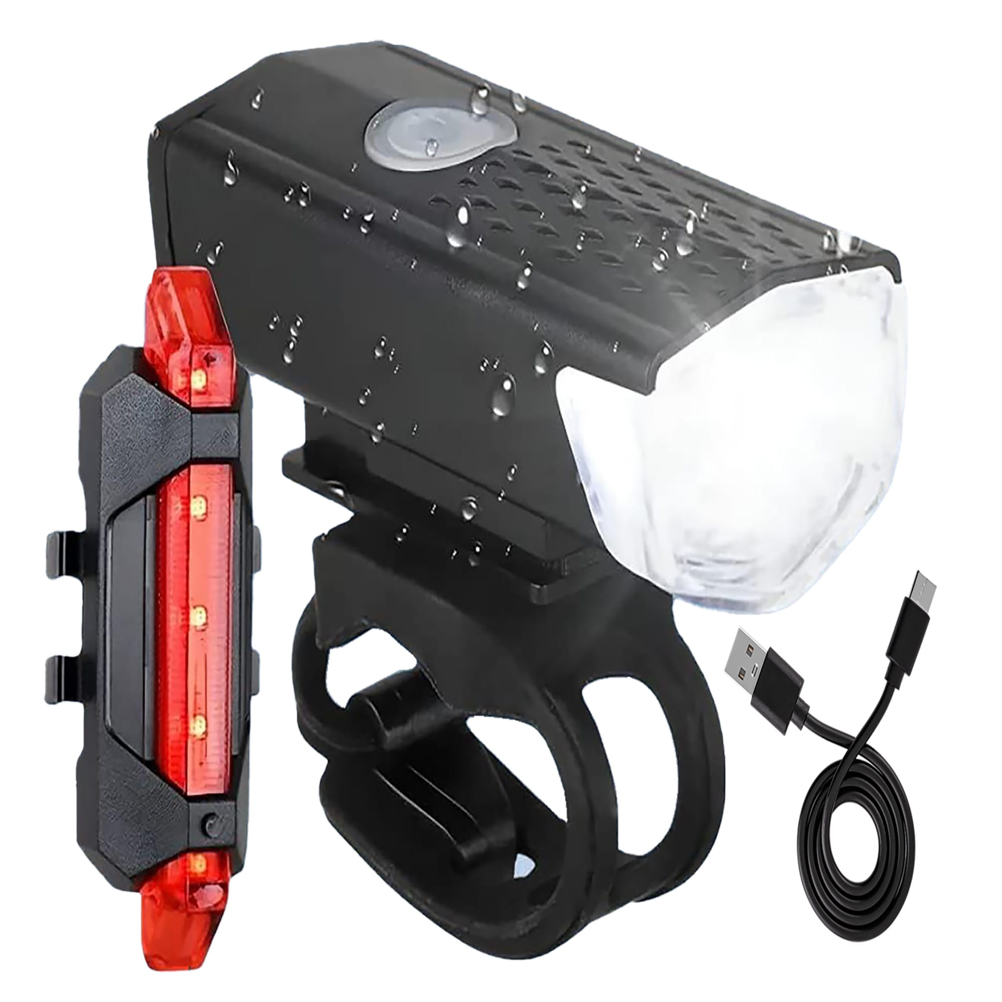 2x Lampka Rowerowa LED Przód Tył Akumulatorowa Zestaw Lampek do Roweru USB 16 2x Lampka Rowerowa LED Przód Tył Akumulatorowa Zestaw Lampek do Roweru USB - obrazek 16