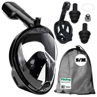 Maska Do Nurkowania Snorkelingu Pływania Pełnotwarzowa Z Rurką Wody S/M