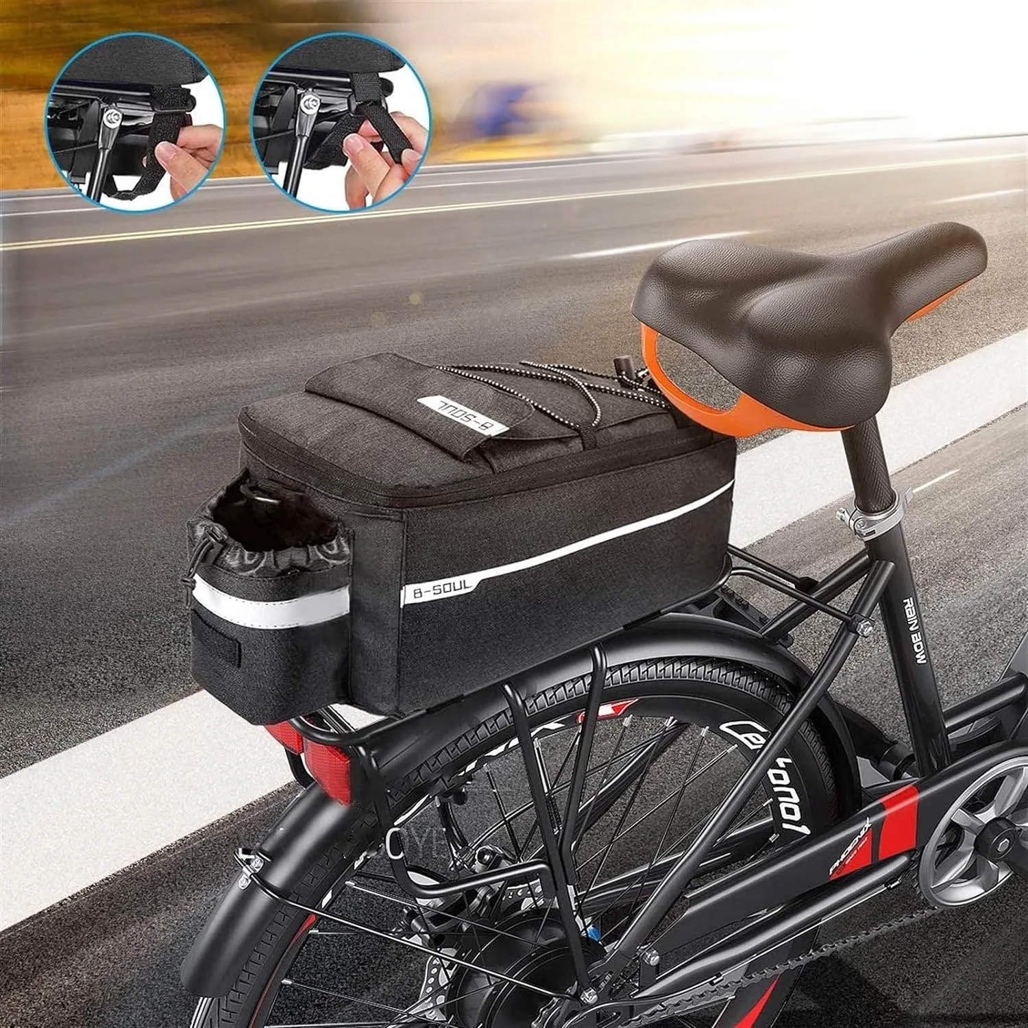 Torba Termiczna Turystyczna na Rower Sakwa Rowerowa na Bagażnik Rowerowy 7 Torba Termiczna Turystyczna na Rower Sakwa Rowerowa na Bagażnik Rowerowy - obrazek 7