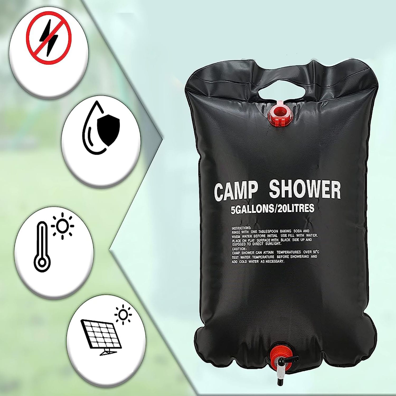 Prysznic Turystyczny Solarny Kempingowy Ogrodowy Polowy ze Zbiornikiem 20 L 5 Prysznic Turystyczny Solarny Kempingowy Ogrodowy Polowy ze Zbiornikiem 20 L - obrazek 5
