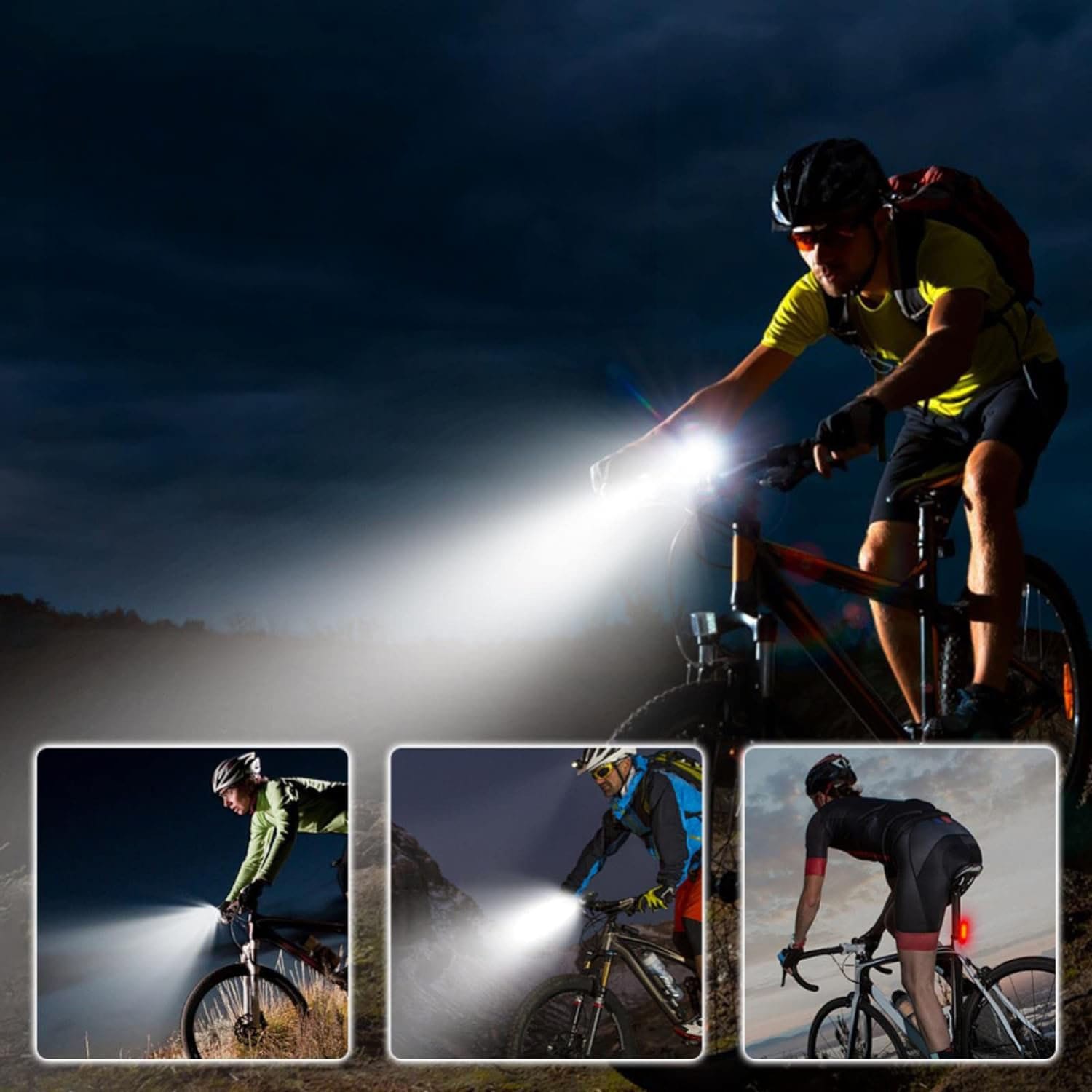 2x Lampka Rowerowa LED Przód Tył Akumulatorowa Zestaw Lampek do Roweru USB 9 2x Lampka Rowerowa LED Przód Tył Akumulatorowa Zestaw Lampek do Roweru USB - obrazek 9