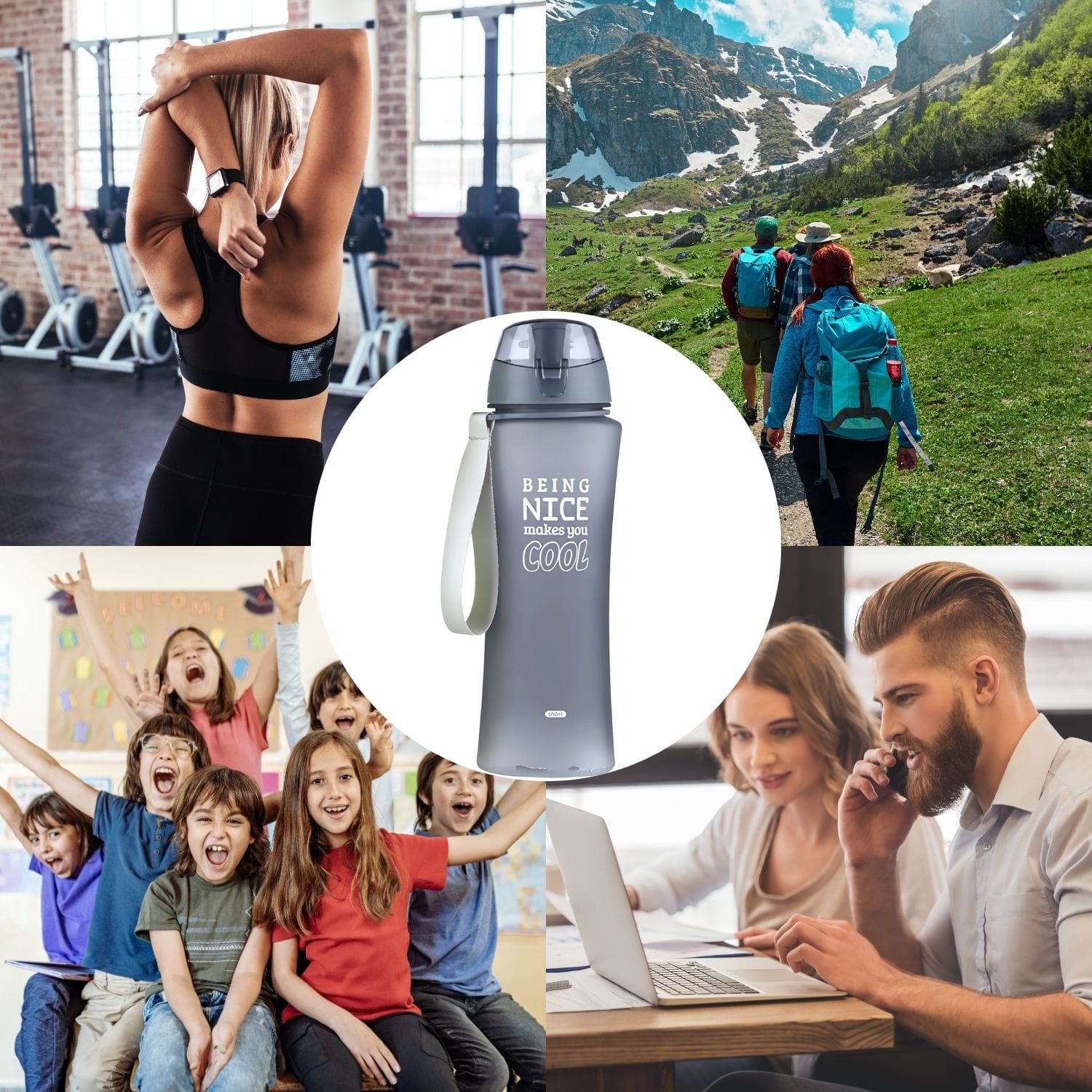 Butelka Motywacyjna Turystyczna Bidon na Wodę Sportowa DUŻA z Ustnikiem 650 7 Butelka Motywacyjna Turystyczna Bidon na Wodę Sportowa DUŻA z Ustnikiem 650 - obrazek 7