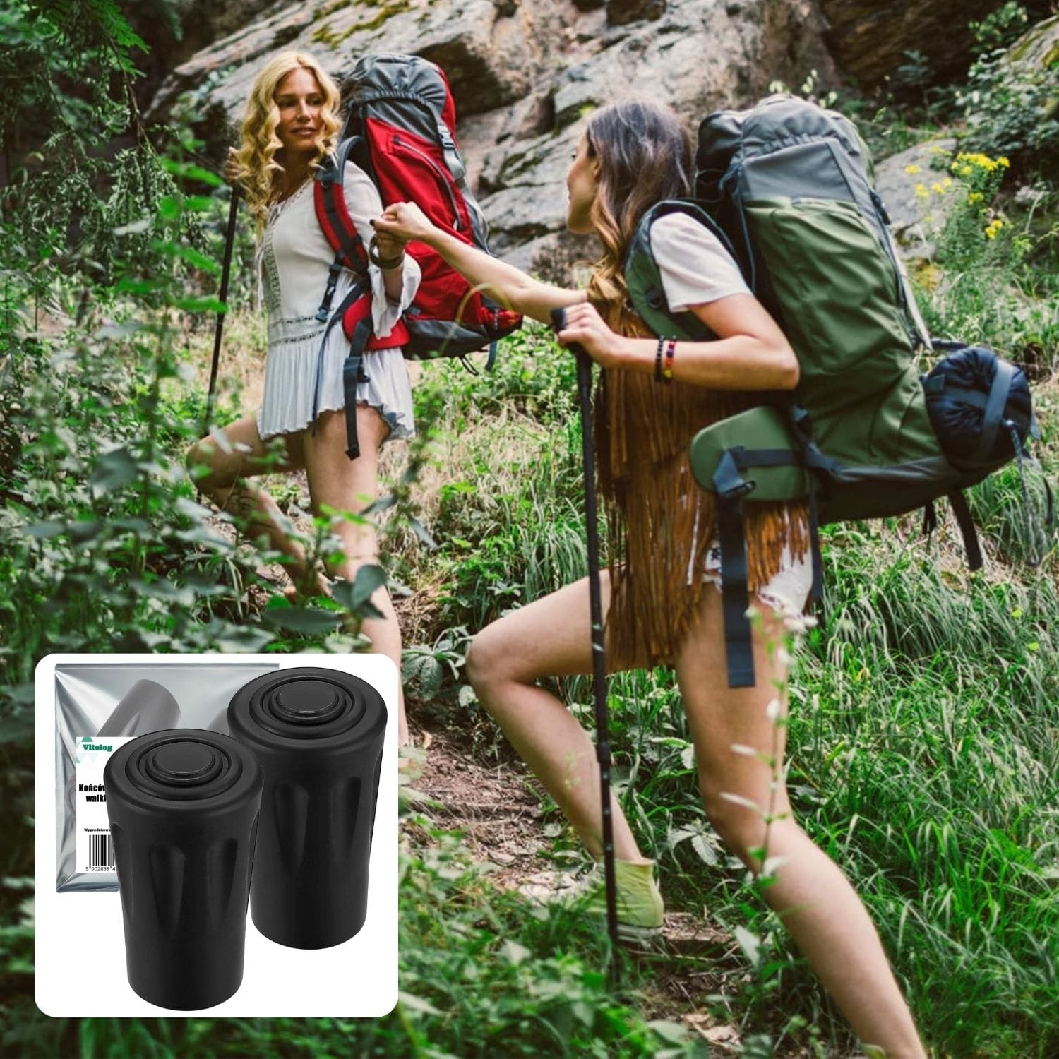 10x Końcówki do kijków kijów nordic walking trekkingowych końcówka nakładki 2 10x Końcówki do kijków kijów nordic walking trekkingowych końcówka nakładki - obrazek 2