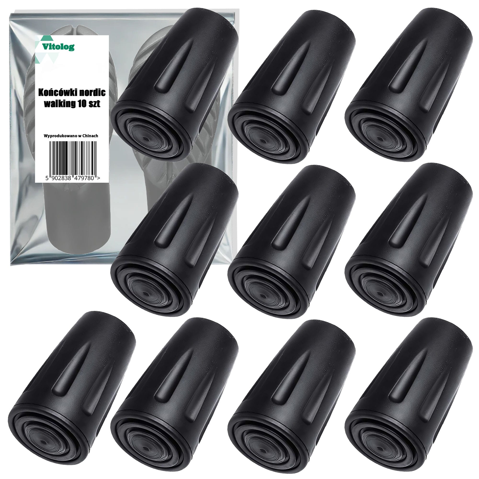 10x Końcówki do kijków kijów nordic walking trekkingowych końcówka nakładki 1 10x Końcówki do kijków kijów nordic walking trekkingowych końcówka nakładki