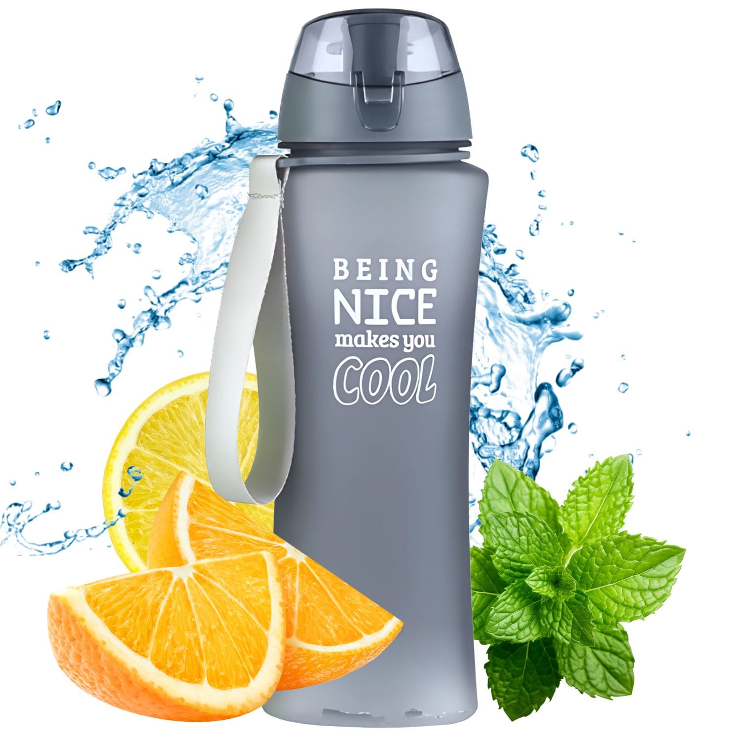 Butelka Motywacyjna Turystyczna Bidon na Wodę Sportowa DUŻA z Ustnikiem 650 1 Butelka Motywacyjna Turystyczna Bidon na Wodę Sportowa DUŻA z Ustnikiem 650