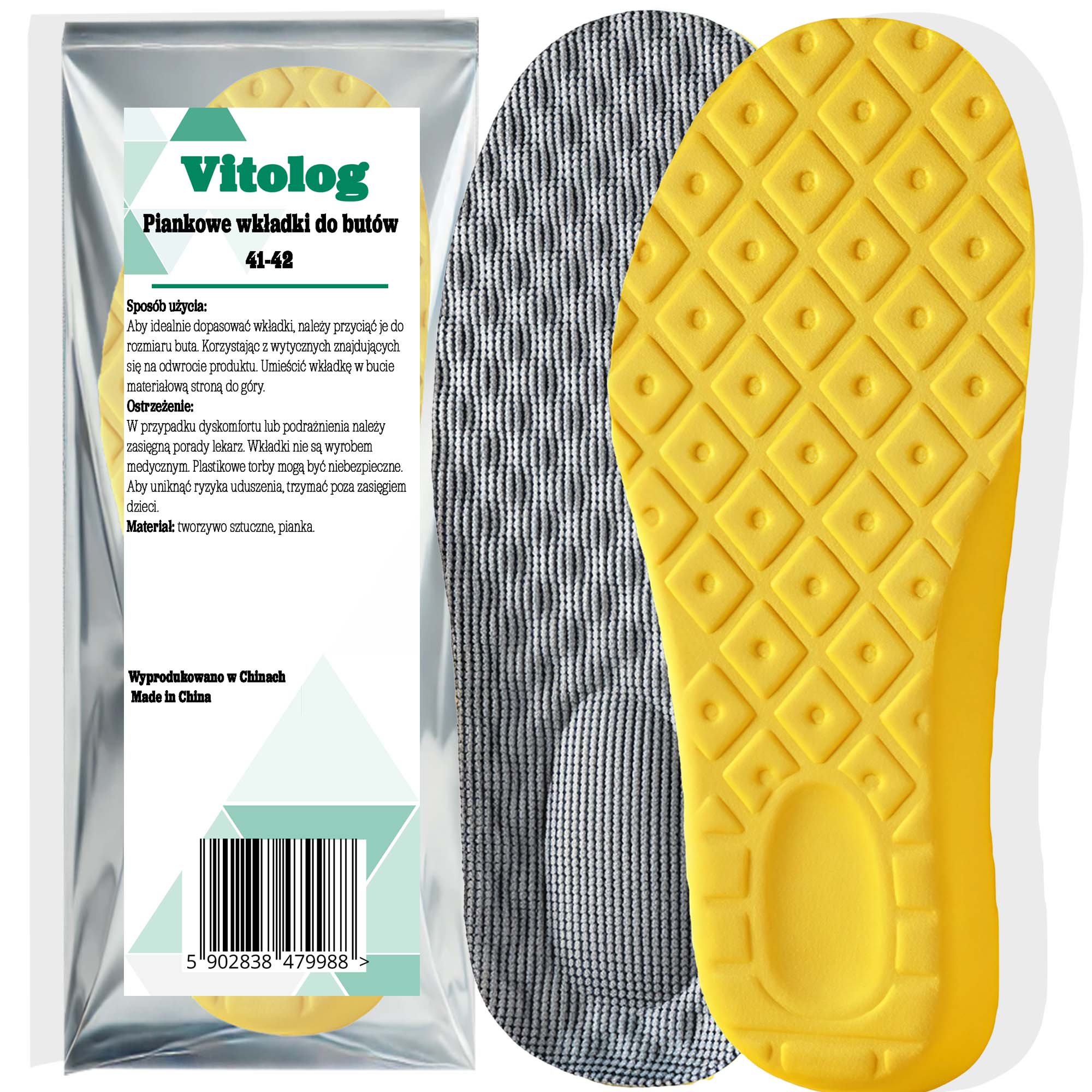 Miękkie Piankowe Wkładki do Butów Sportowych Roboczych na Ostrogę Piętową 12 Miękkie Piankowe Wkładki do Butów Sportowych Roboczych na Ostrogę Piętową - obrazek 12