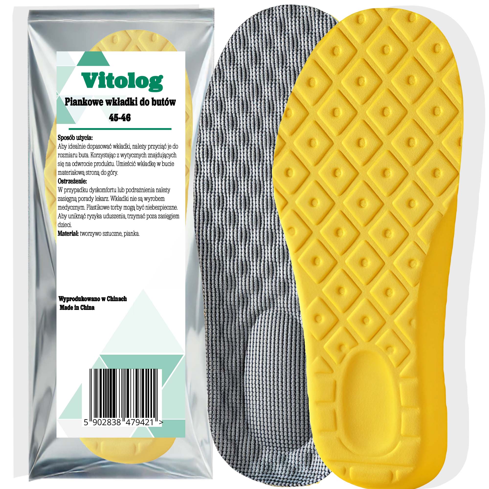 Miękkie Piankowe Wkładki do Butów Sportowych Roboczych na Ostrogę Piętową 14 Miękkie Piankowe Wkładki do Butów Sportowych Roboczych na Ostrogę Piętową - obrazek 14