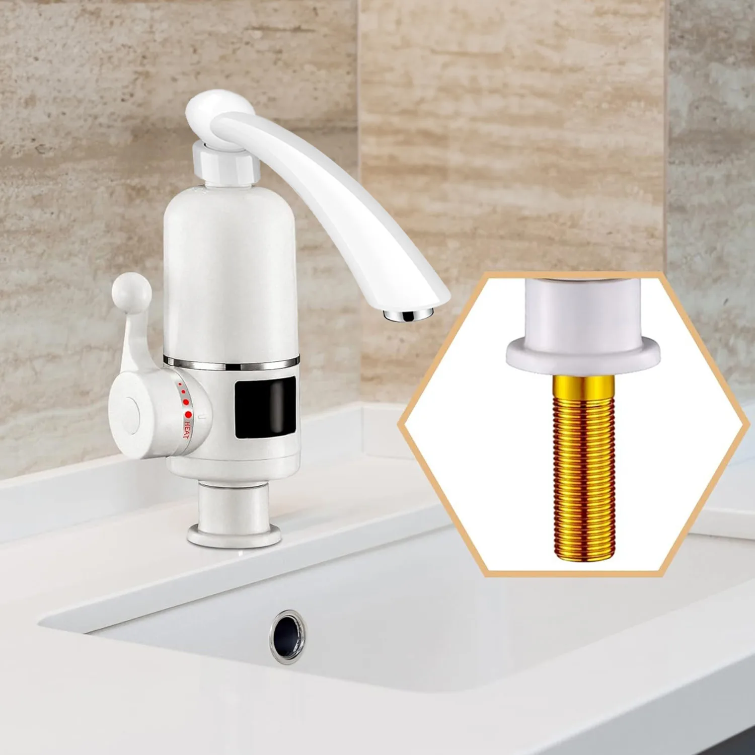 Przepływowy Podgrzewacz Wody Elektryczny Kran Turystyczny do Kuchni 3000W - obrazek 8