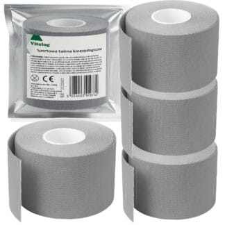 4x Kinesiotaping Tejpy Tejpa Taśma Kinezjologiczna na Bark Kolano Twarz 5m