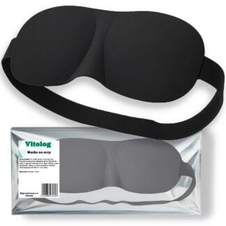 Opaska na Oczy do Spania Maska na Sen Podróżna do Samolotu Przepaska Czarna