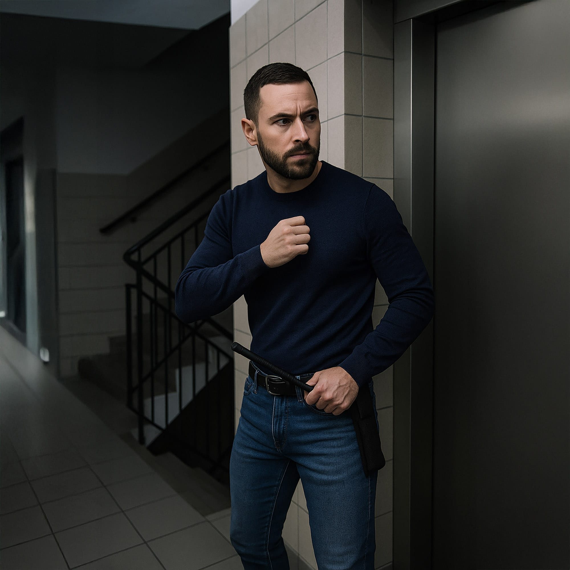 Pałka Teleskopowa Składana Baton Hartowana Stalowa Policyjna + Etui 49,5 cm 4 Pałka Teleskopowa Składana Baton Hartowana Stalowa Policyjna + Etui 49,5 cm - obrazek 4