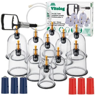 Bańki Chińskie Próżniowe Bezogniowe Lekarskie Z Pompka Zestaw 12 Sztuk