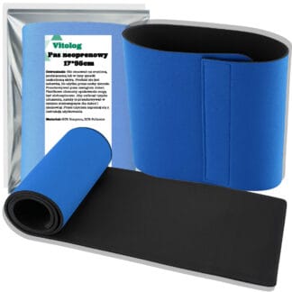 Pas Neoprenowy Wyszczuplający do Ćwiczeń Fitness na Rzep Regulowany 17 cm