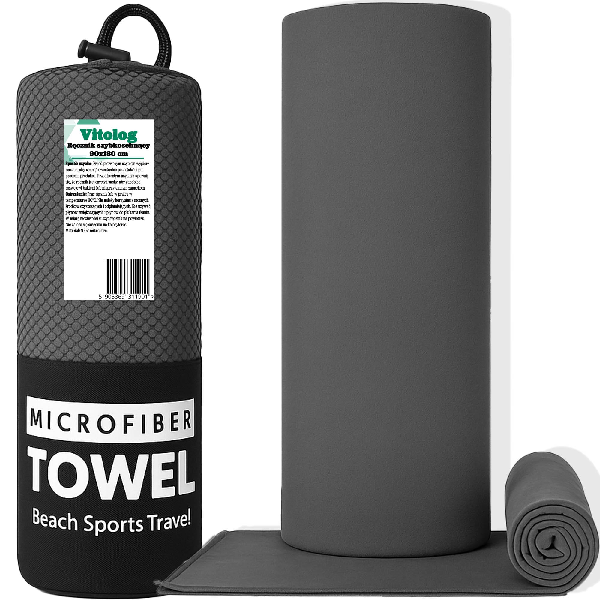 Ręcznik Plażowy Szybkoschnący z Mikrofibry Kąpielowy na Siłownię 90x180 cm 1 Ręcznik Plażowy Szybkoschnący z Mikrofibry Kąpielowy na Siłownię 90x180 cm