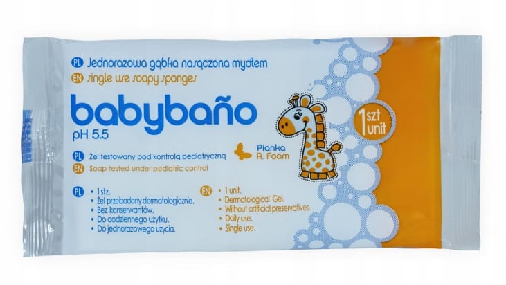 Gąbka Z Mydłem Dla Dzieci Jednorazowa Pediatryczna Higieniczna pH 5.5 2 Gąbka Z Mydłem Dla Dzieci Jednorazowa Pediatryczna Higieniczna pH 5.5 - obrazek 2