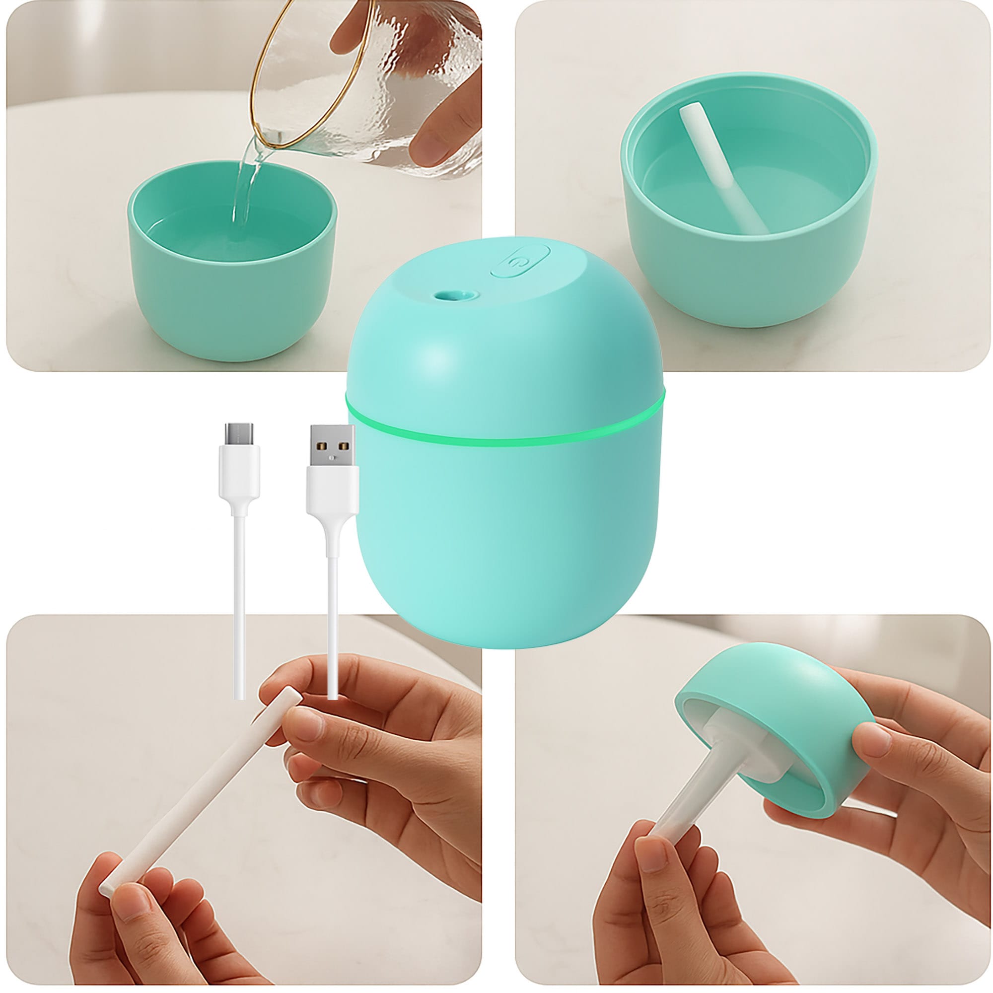 Nawilżacz Powietrza Usb Mini Dyfuzor Ultradźwiękowy Cichy Do Samochodu 5 Nawilżacz Powietrza Usb Mini Dyfuzor Ultradźwiękowy Cichy Do Samochodu - obrazek 5