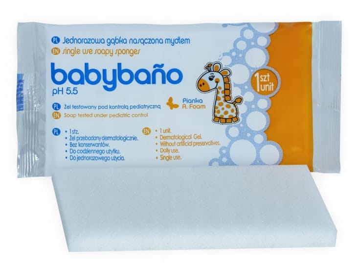 Gąbka Z Mydłem Dla Dzieci Jednorazowa Pediatryczna Higieniczna pH 5.5 5 Gąbka Z Mydłem Dla Dzieci Jednorazowa Pediatryczna Higieniczna pH 5.5 - obrazek 5