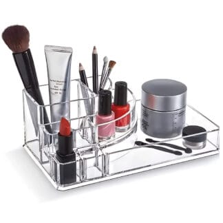 Akrylowy Organizer Stojak Pudełko Na Kosmetyki Pędzle Lakiery 8 Przegródek