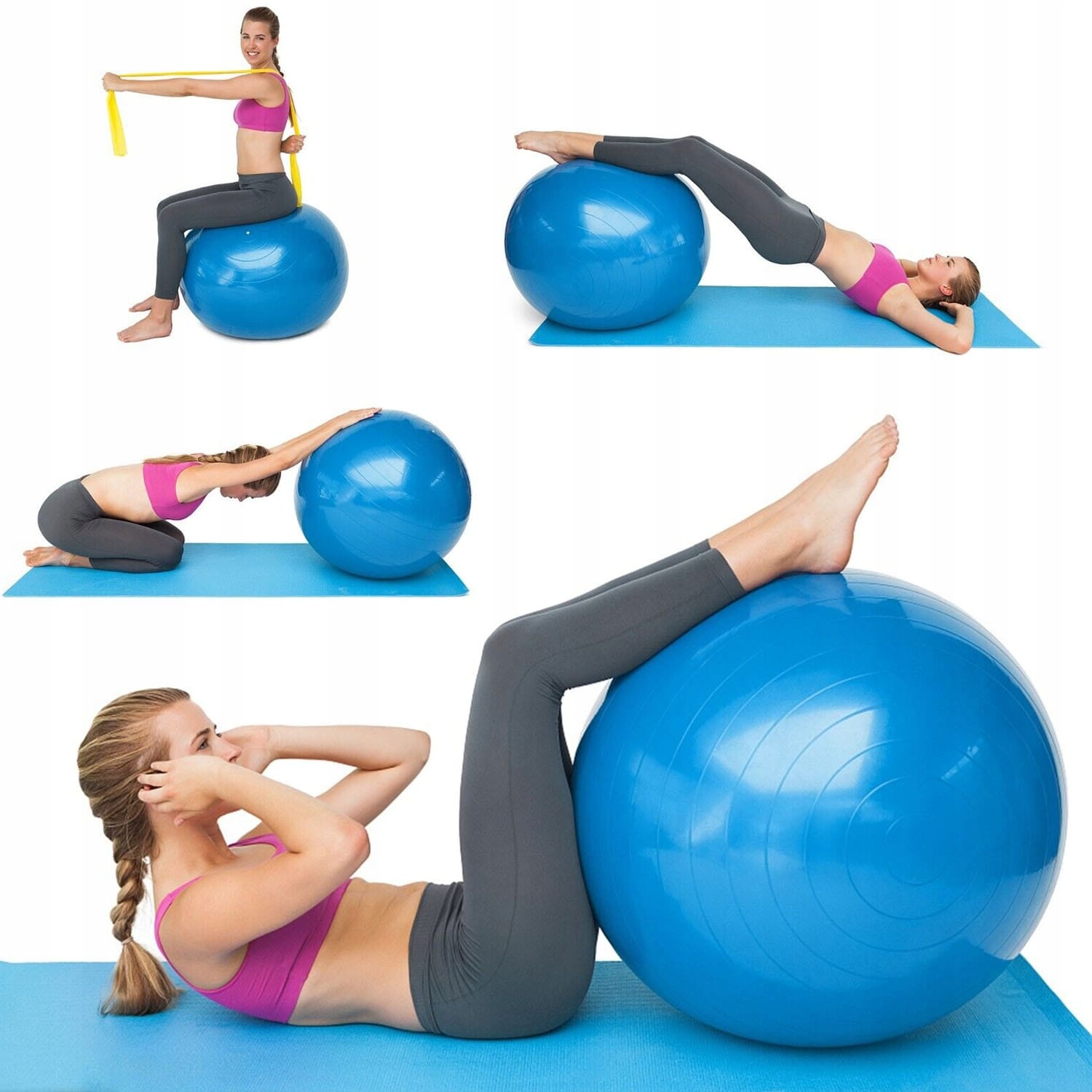 Piłka Gimnastyczna Fitness do Ćwiczeń Pilates w Ciąży Rehabilitacyjna 65 cm 5 Piłka Gimnastyczna Fitness do Ćwiczeń Pilates w Ciąży Rehabilitacyjna 65 cm - obrazek 5