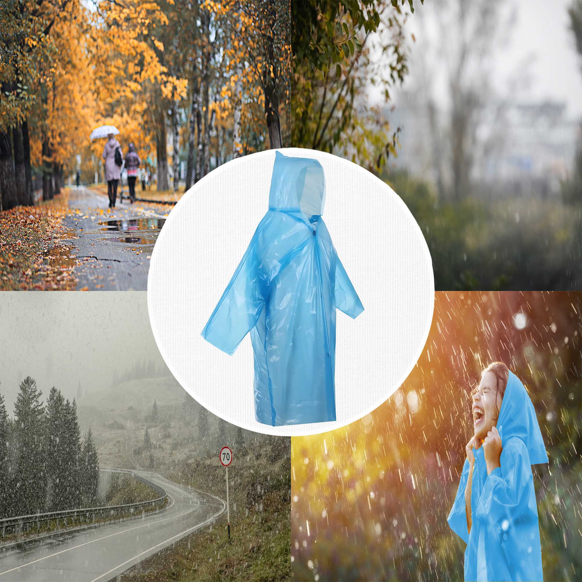 Peleryna Przeciwdeszczowa Palto Płaszcz Przeciwdeszczowy Ponczo Z Rękawami 3 Peleryna Przeciwdeszczowa Palto Płaszcz Przeciwdeszczowy Ponczo Z Rękawami - obrazek 3