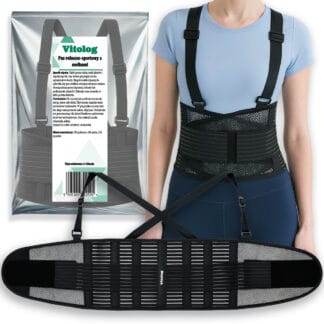 Pas Lędźwiowy z Szelkami Fiszbinami Ortopedyczny Stabilizator na Kręgosłup