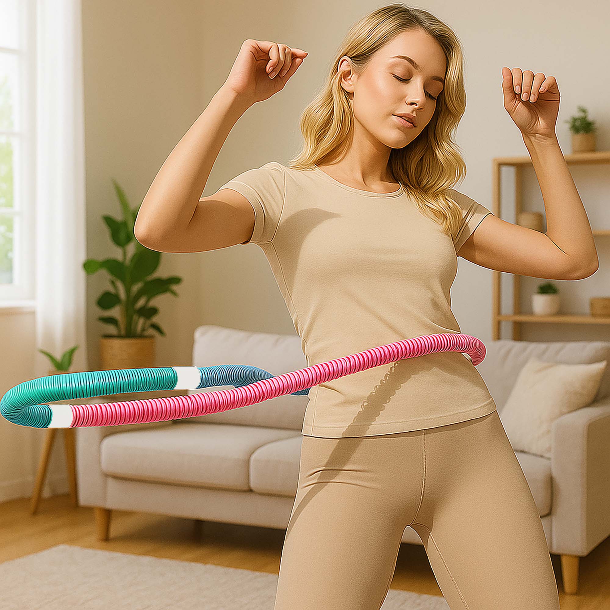 Hula Hop Z Obciążeniem Odchudzające Składane Koło Do Ćwiczeń Fitness Smart 5 Hula Hop Z Obciążeniem Odchudzające Składane Koło Do Ćwiczeń Fitness Smart - obrazek 5