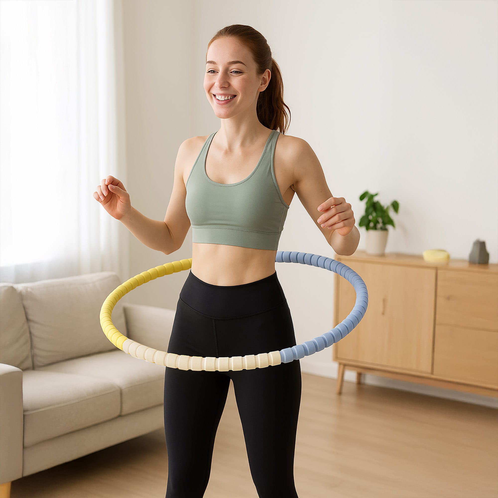 Hula Hop do Ćwiczeń Fitness na Brzuch Składane Koło Odchudzające Masujące 6 Hula Hop do Ćwiczeń Fitness na Brzuch Składane Koło Odchudzające Masujące - obrazek 6