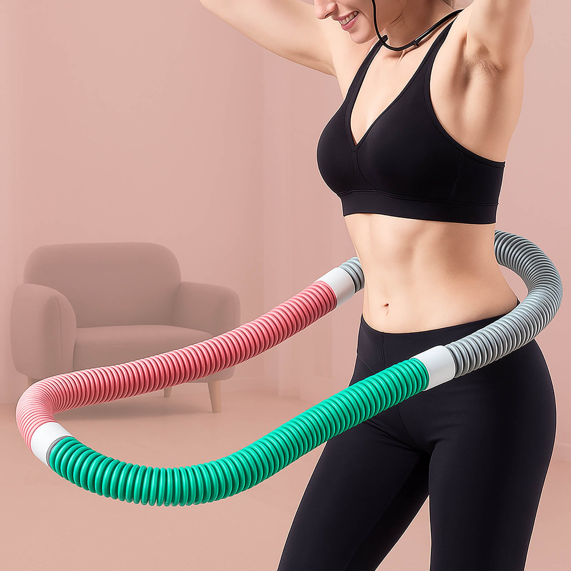 Hula Hop Z Obciążeniem Odchudzające Składane Koło Do Ćwiczeń Fitness Smart 3 Hula Hop Z Obciążeniem Odchudzające Składane Koło Do Ćwiczeń Fitness Smart - obrazek 3