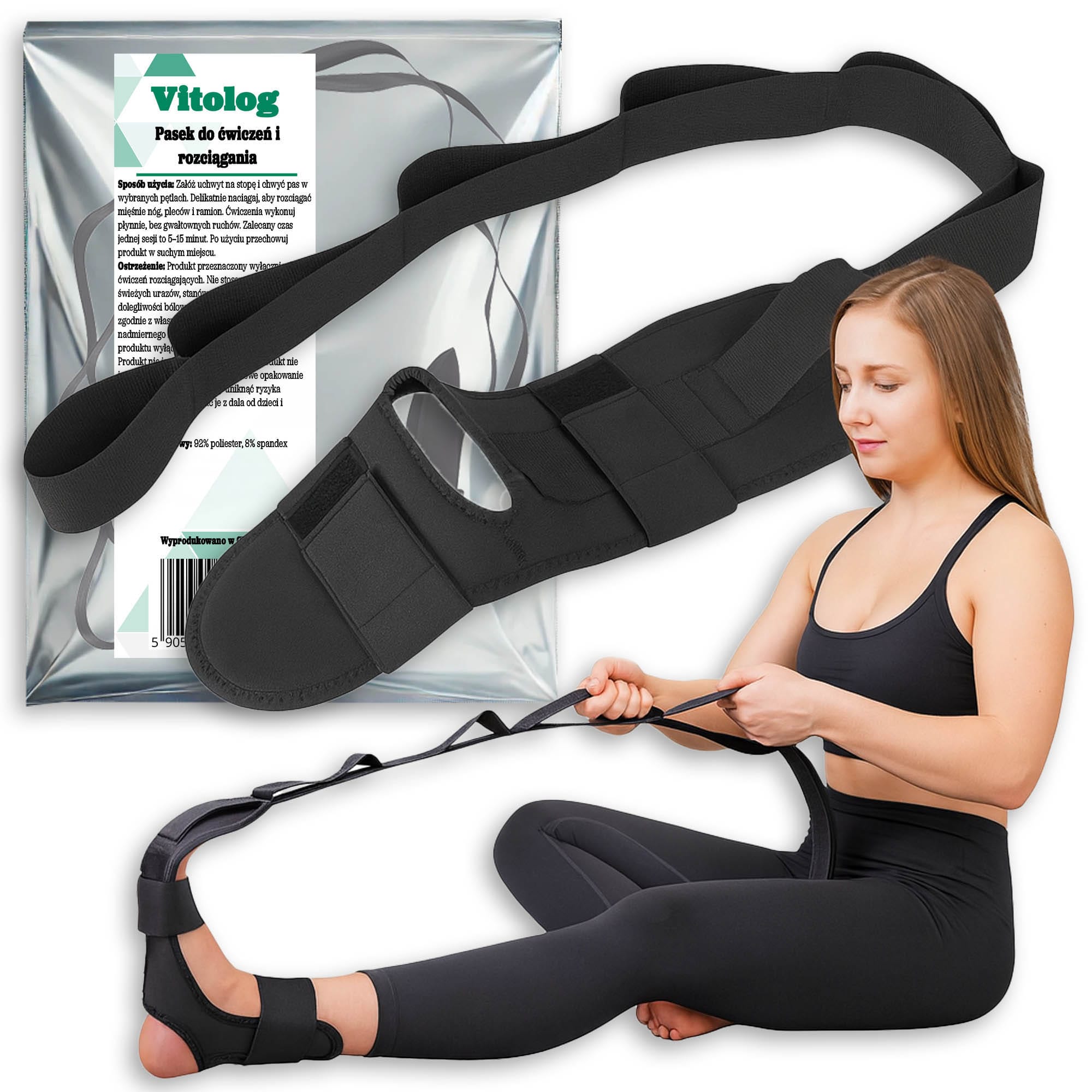 Pas Taśma do Rozciągania Mięśni Nóg Pleców Stretchingu Joga Baletu Szpagatu 1 Pas Taśma do Rozciągania Mięśni Nóg Pleców Stretchingu Joga Baletu Szpagatu