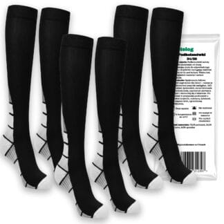 3 pack Kompresyjne Podkolanówki Skarpety Uciskowe Przeciwżylakowe na Żylaki Długie S/M