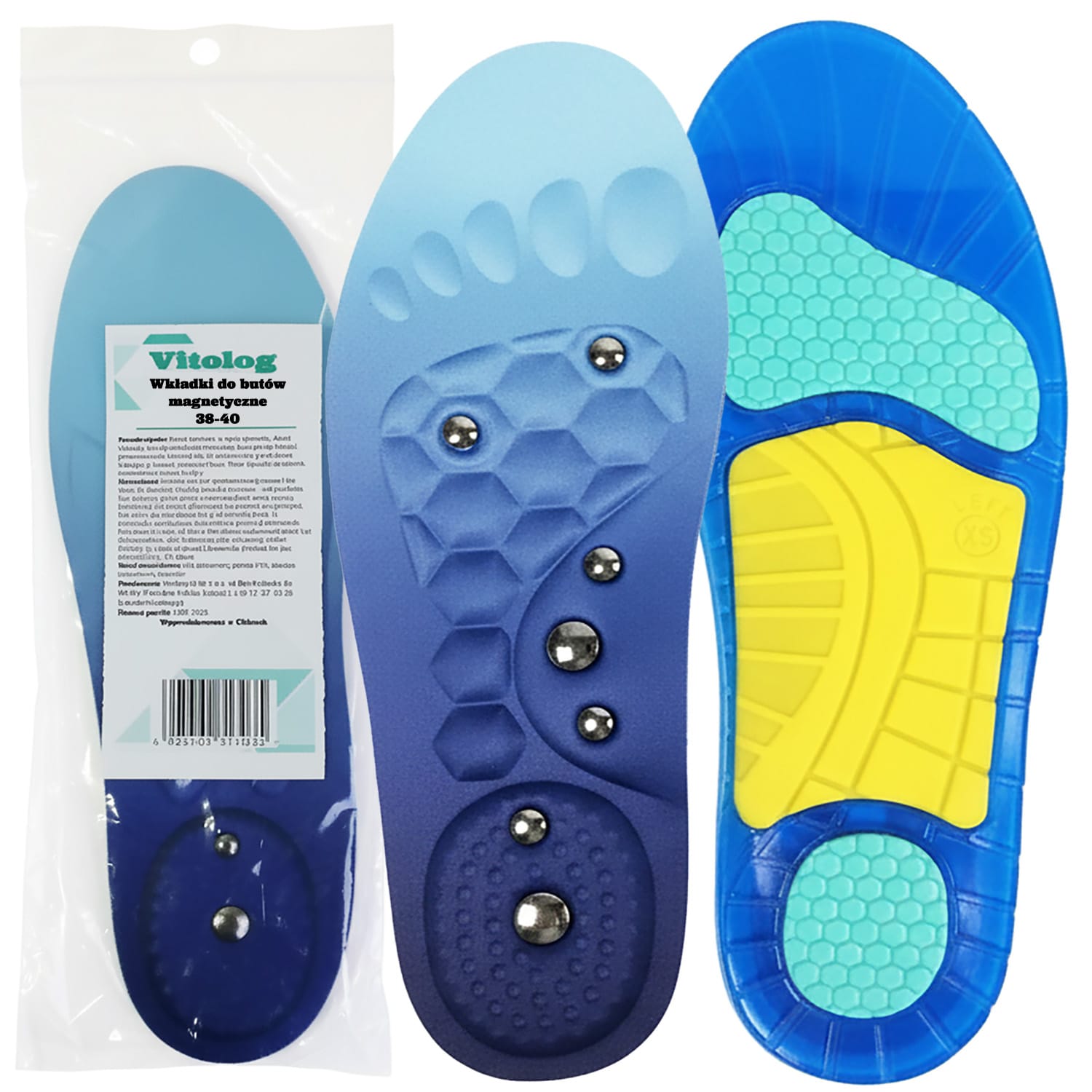 Wkładki Żelowe Magnetyczne Akupresurowe do Butów na Ból Stóp z 7 Magnesami 2 Wkładki Żelowe Magnetyczne Akupresurowe do Butów na Ból Stóp z 7 Magnesami - obrazek 2