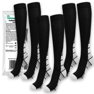 3 pack Kompresyjne Podkolanówki Skarpety Uciskowe Przeciwżylakowe na Żylaki Długie L/XL