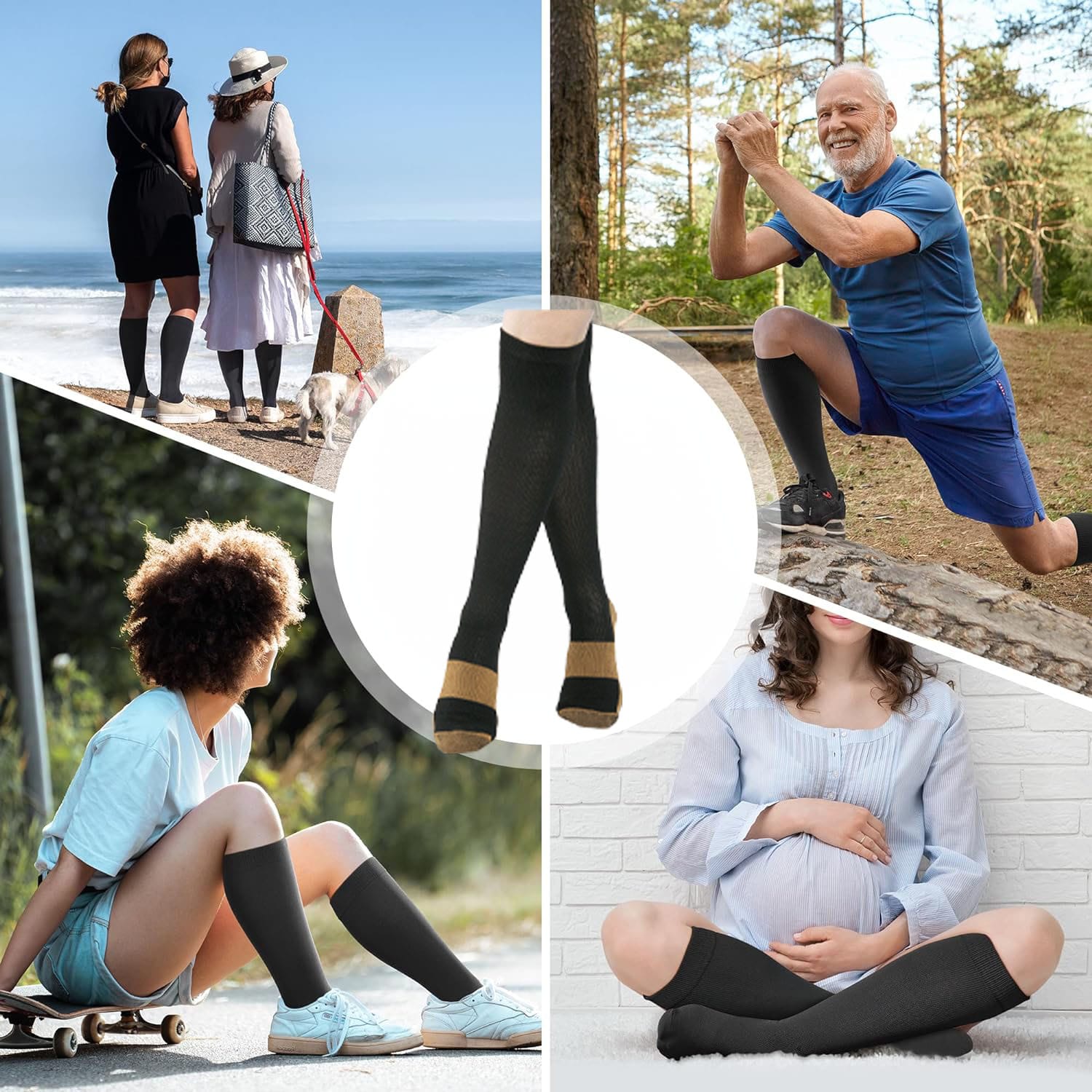 3-pack Podkolanówki Skarpety Kompresyjne Uciskowe Do Biegania Samolotu Przeciw Żylakowe Na Żylaki Kolanówki 38-41 2 3-pack Podkolanówki Skarpety Kompresyjne Uciskowe Do Biegania Samolotu Przeciw Żylakowe Na Żylaki Kolanówki 38-41 - obrazek 2