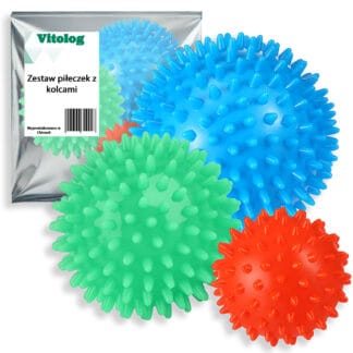 Piłka Do Masażu Ciała Mięśni Piłeczka Rolowania z Kolcami Rehabilitacyjna 3szt