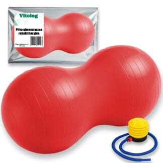 Piłka Rehabilitacyjna Gimnastyczna Do Ćwiczeń Fasolka Orzeszek Fitness Jogi 80x40 z Pompką