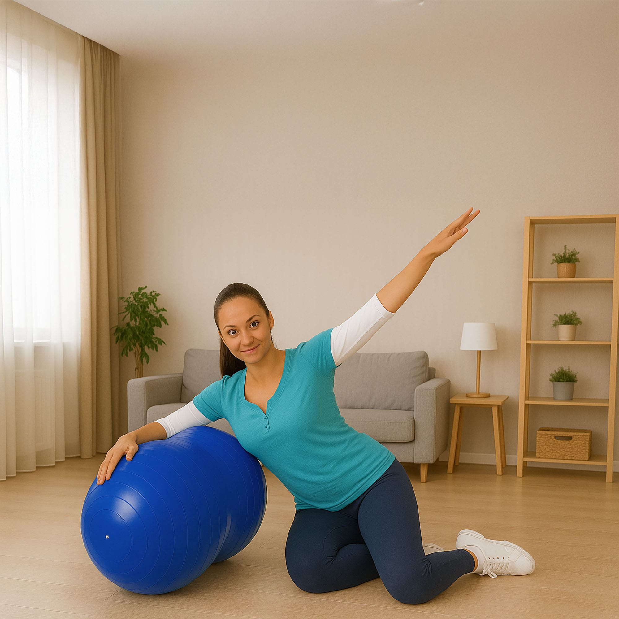 Piłka Rehabilitacyjna Gimnastyczna Do Ćwiczeń Fasolka Orzeszek Fitness Jogi 80x40 z Pompką 7 Piłka Rehabilitacyjna Gimnastyczna Do Ćwiczeń Fasolka Orzeszek Fitness Jogi 80x40 z Pompką - obrazek 7