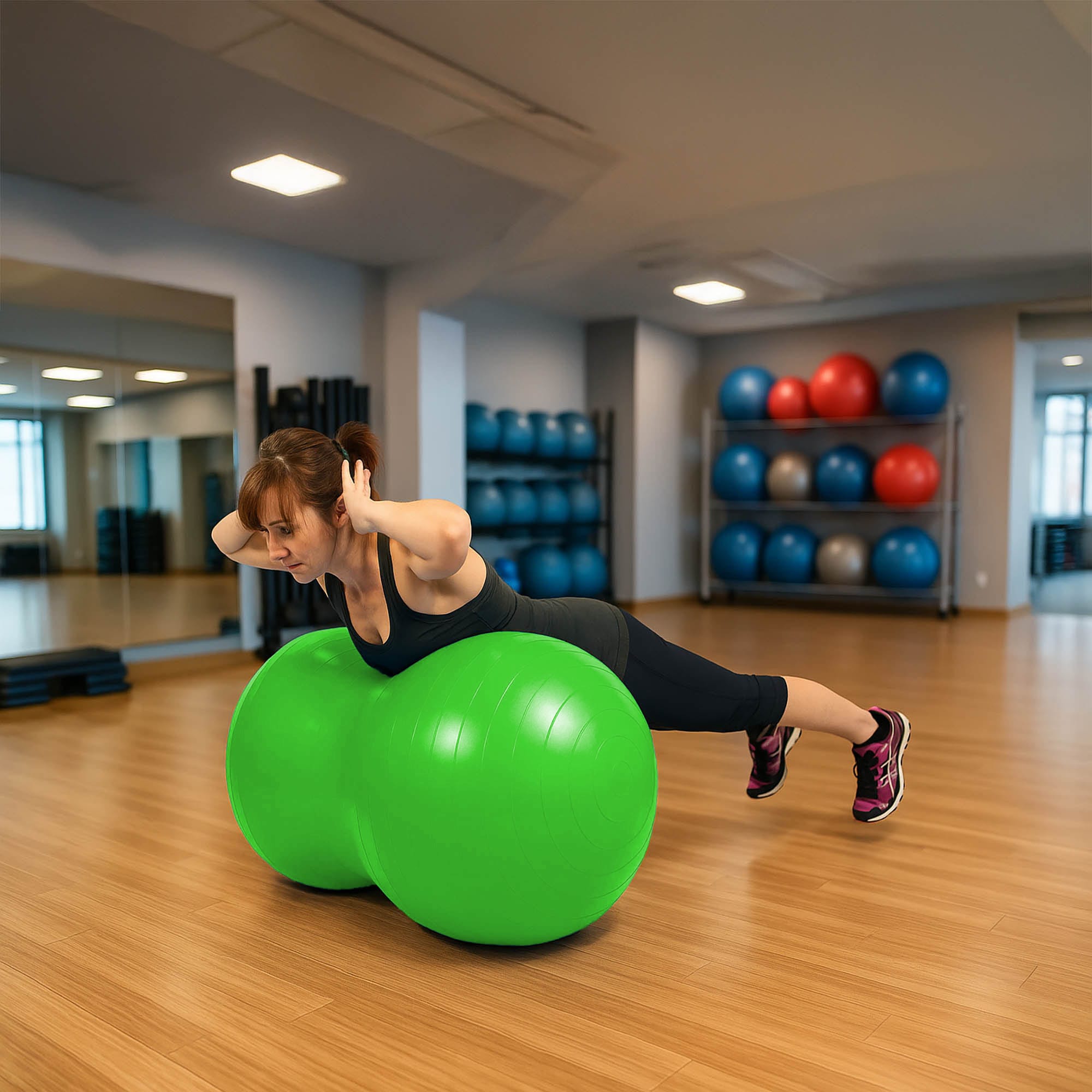 Piłka Rehabilitacyjna Gimnastyczna Do Ćwiczeń Fasolka Orzeszek Fitness Jogi 80x40 z Pompką 3 Piłka Rehabilitacyjna Gimnastyczna Do Ćwiczeń Fasolka Orzeszek Fitness Jogi 80x40 z Pompką - obrazek 3