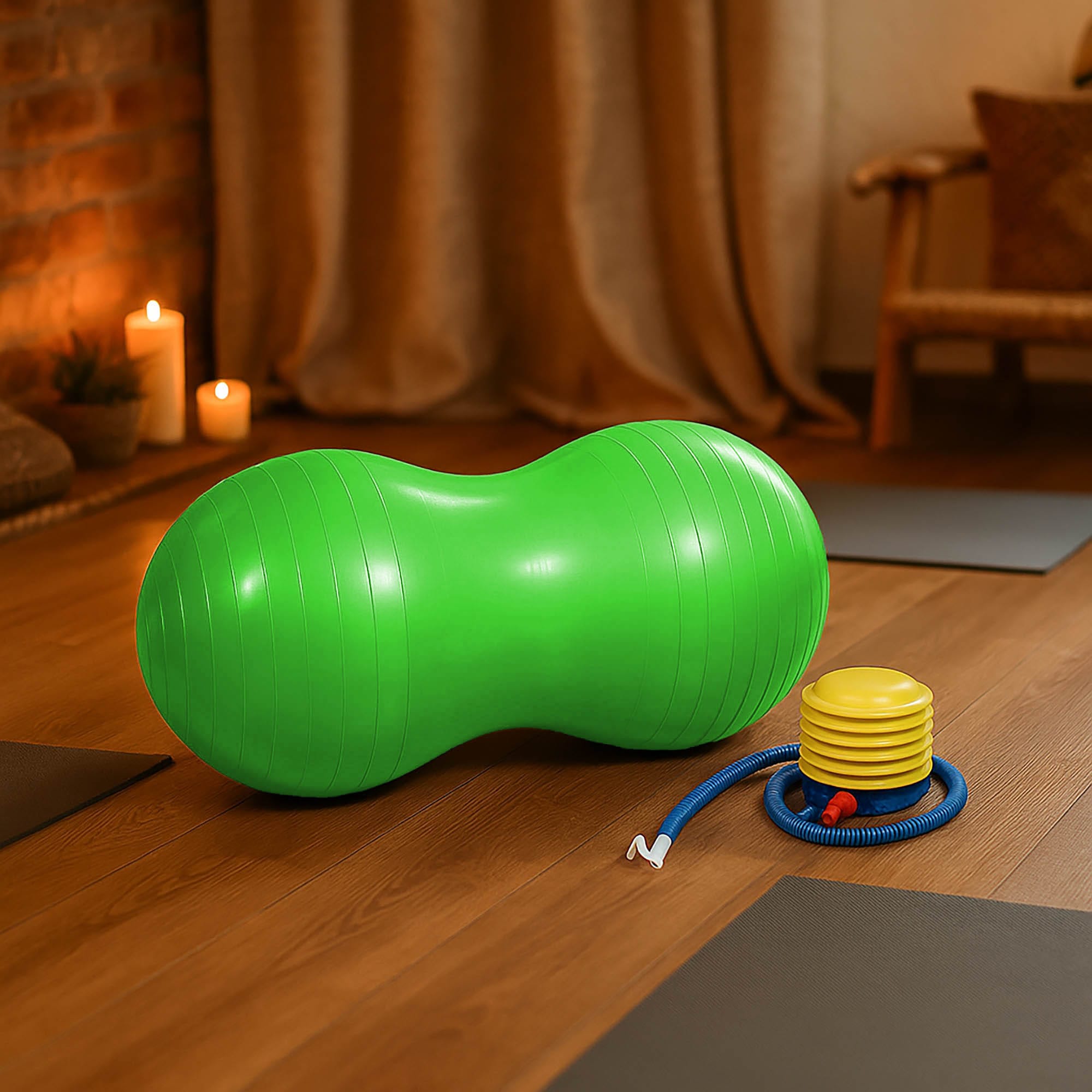 Piłka Rehabilitacyjna Gimnastyczna Do Ćwiczeń Fasolka Orzeszek Fitness Jogi 80x40 z Pompką 4 Piłka Rehabilitacyjna Gimnastyczna Do Ćwiczeń Fasolka Orzeszek Fitness Jogi 80x40 z Pompką - obrazek 4