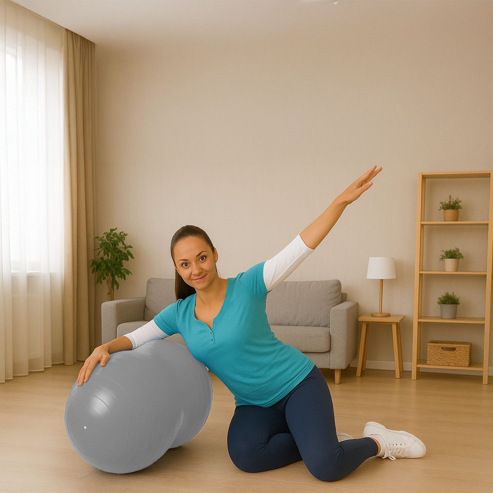 Piłka Rehabilitacyjna Gimnastyczna Do Ćwiczeń Fasolka Orzeszek Fitness Jogi 80x40 z Pompką 2 Piłka Rehabilitacyjna Gimnastyczna Do Ćwiczeń Fasolka Orzeszek Fitness Jogi 80x40 z Pompką - obrazek 2